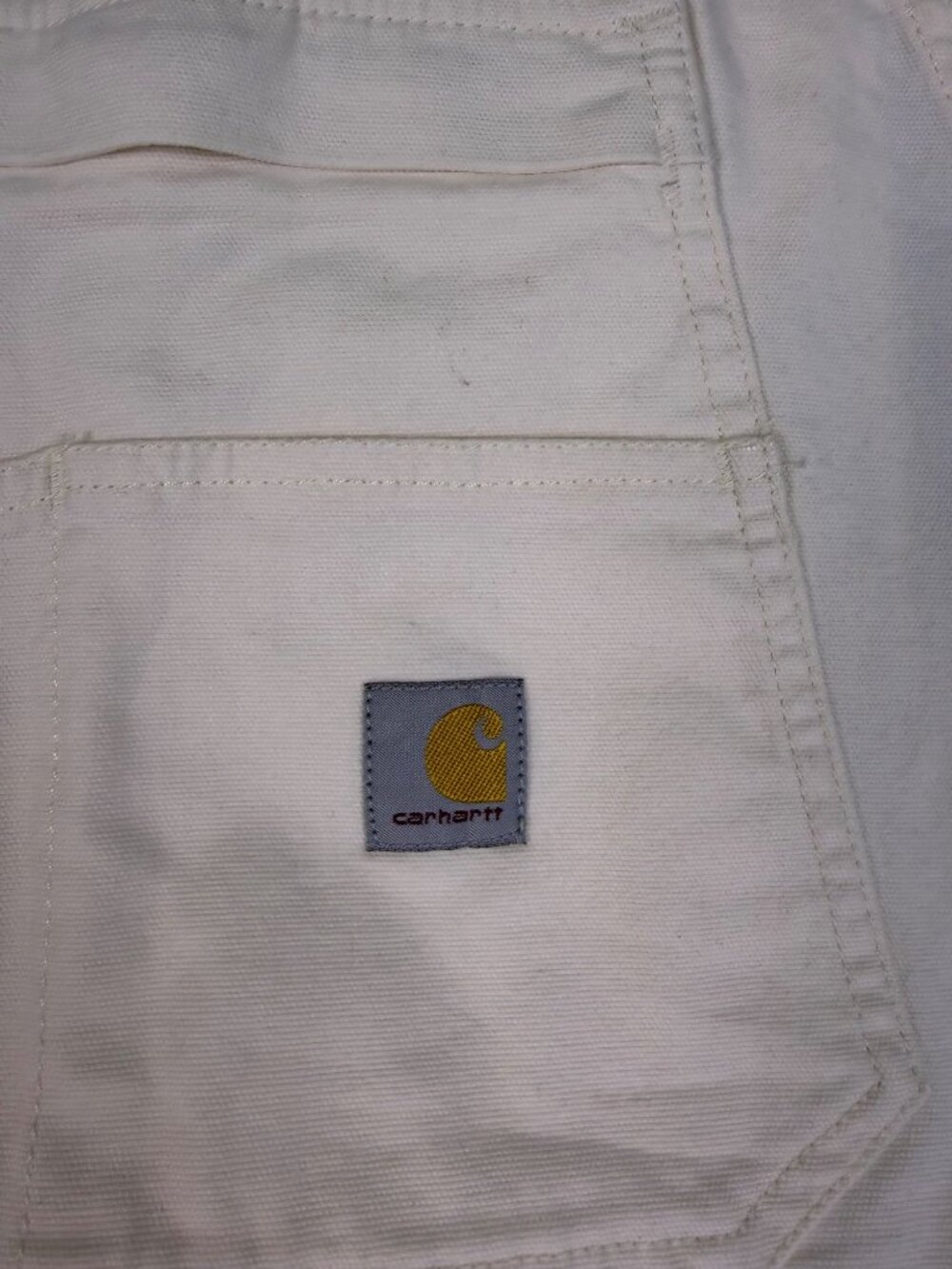 Carhartt Womens White Canvas Rugged Flex Bib Overalls Loose Fit Sz XL (16-18) - Picture 7 of 14